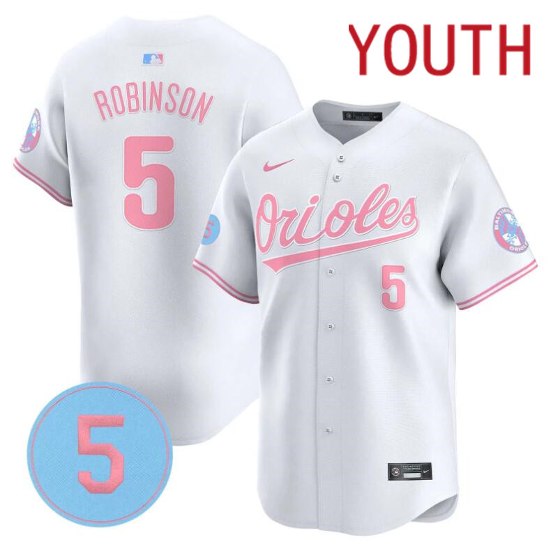 Youth  Baltimore Orioles #5 Robinson white 2024 Nike MLB jersey
